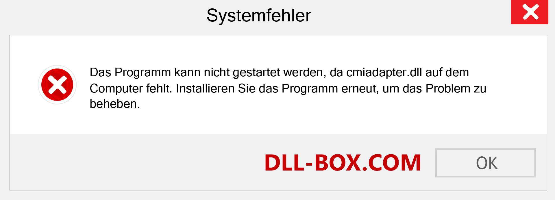 cmiadapter.dll-Datei fehlt?. Download für Windows 7, 8, 10 - Fix cmiadapter dll Missing Error unter Windows, Fotos, Bildern