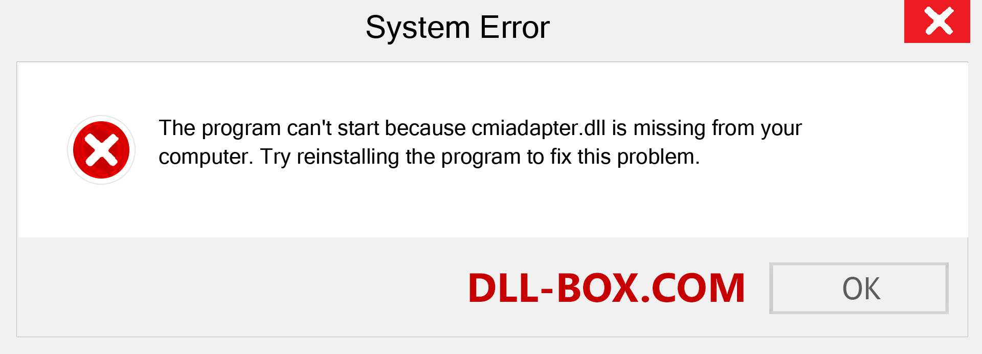  cmiadapter.dll file is missing?. Download for Windows 7, 8, 10 - Fix  cmiadapter dll Missing Error on Windows, photos, images