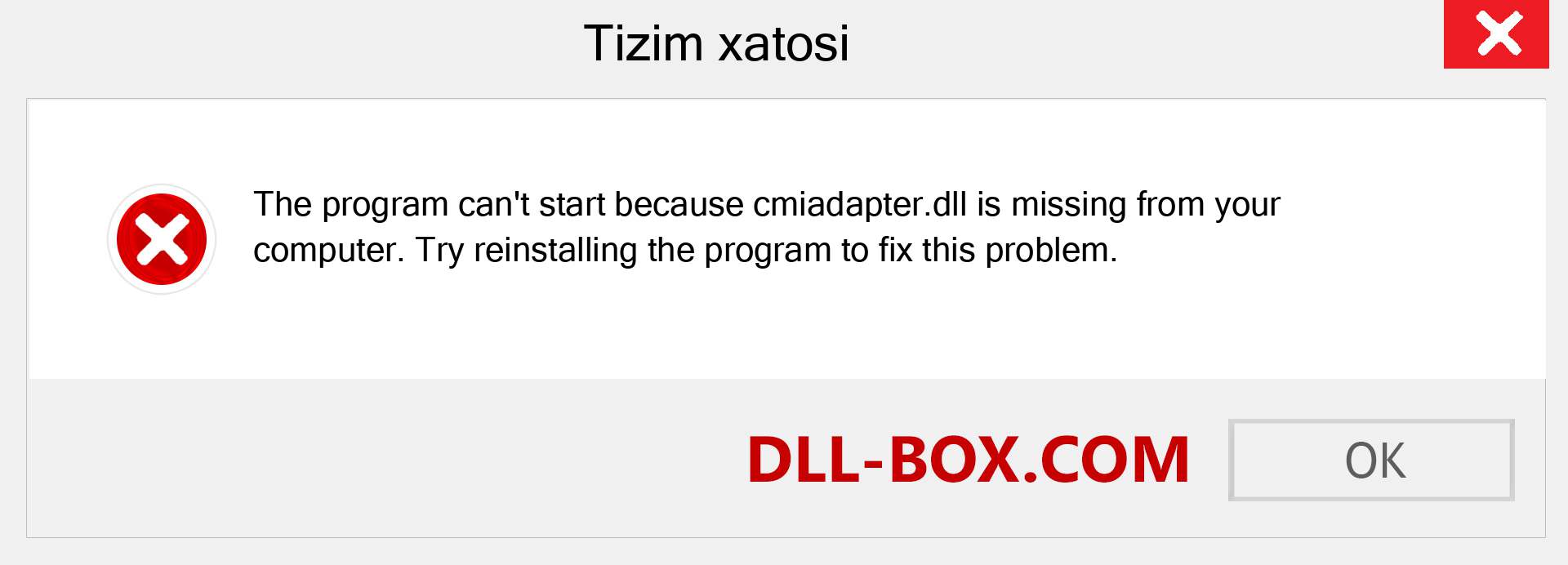 cmiadapter.dll fayli yo'qolganmi?. Windows 7, 8, 10 uchun yuklab olish - Windowsda cmiadapter dll etishmayotgan xatoni tuzating, rasmlar, rasmlar